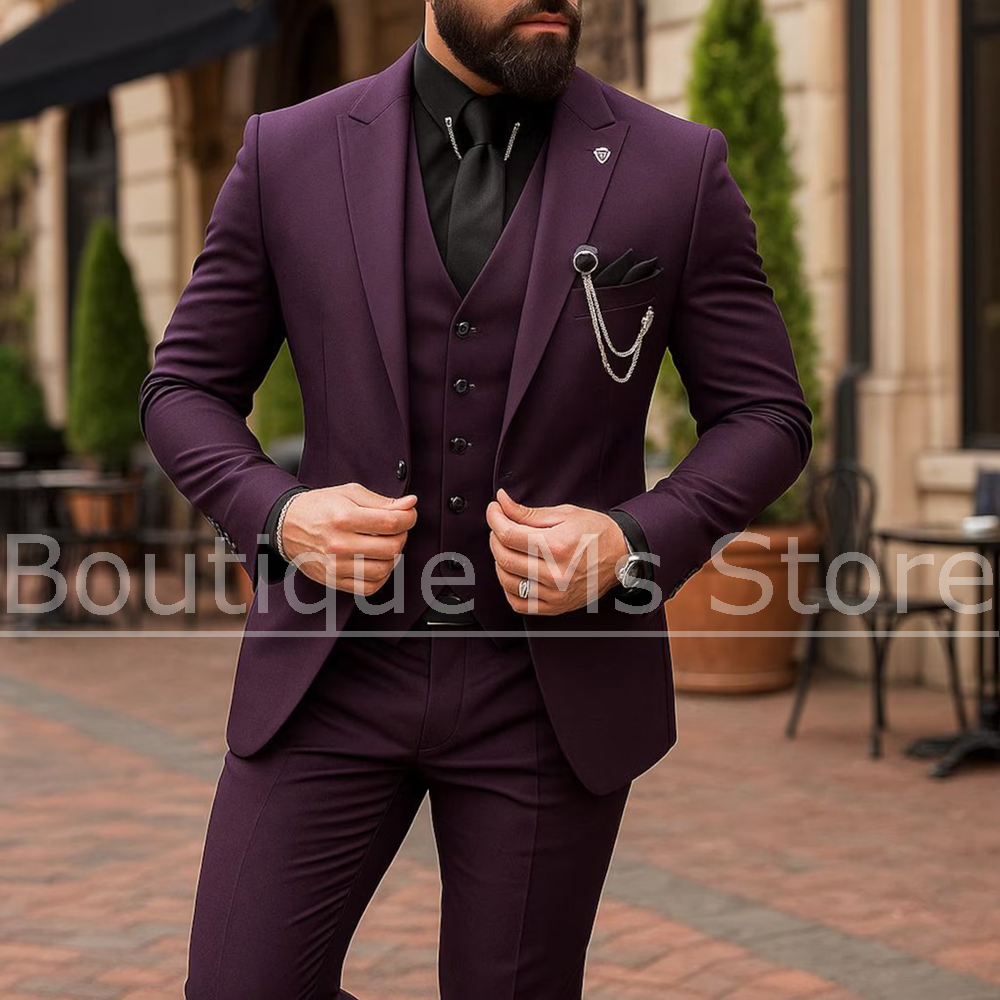 Formal Men Party Wear Jacket - Costume 3 Pièces Homme Simple Boutonnage