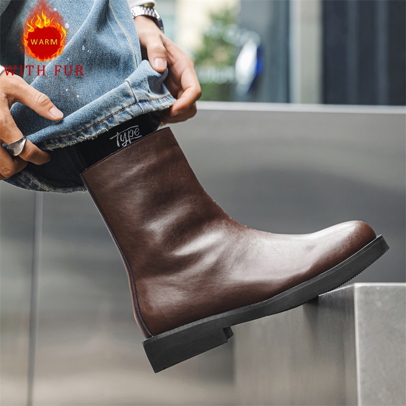 Men Formal Wear With Boots - Bottes longues noires polyvalentes pour hommes,