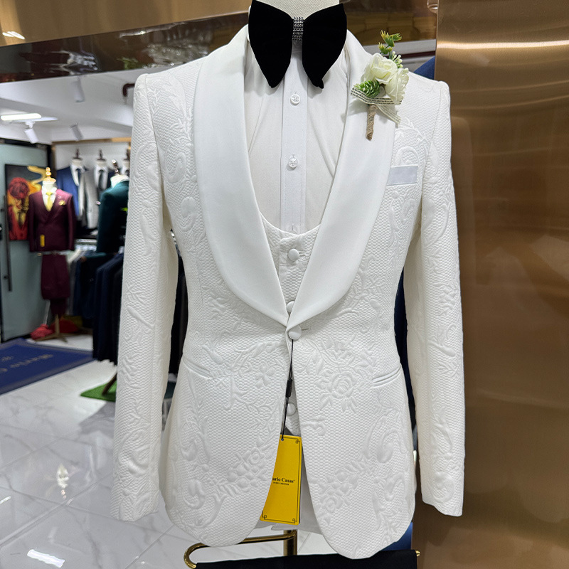 Formal Men Party Wear Jacket - Costume de mariage pour homme blanc