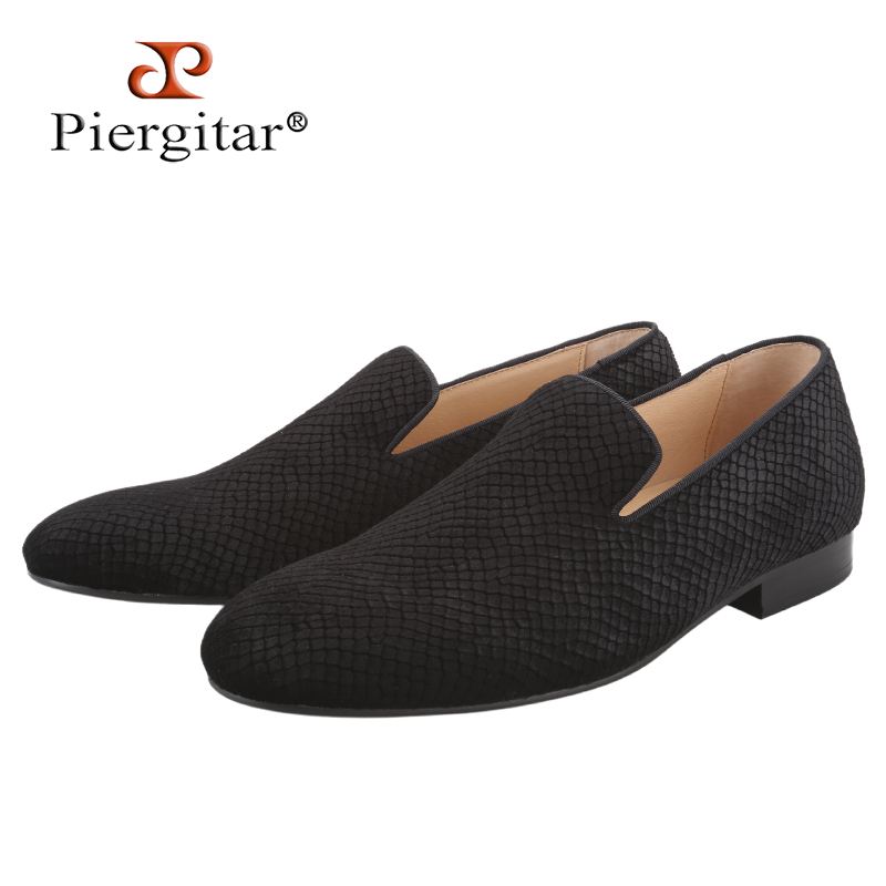 Men'S Formal Wear Slippers - Piergitar – mocassins en velours gaufré