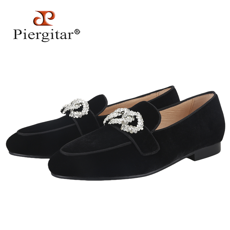 Men'S Formal Wear Slippers - Pierguitar-Pantoufles en Velours Noir pour Homme,