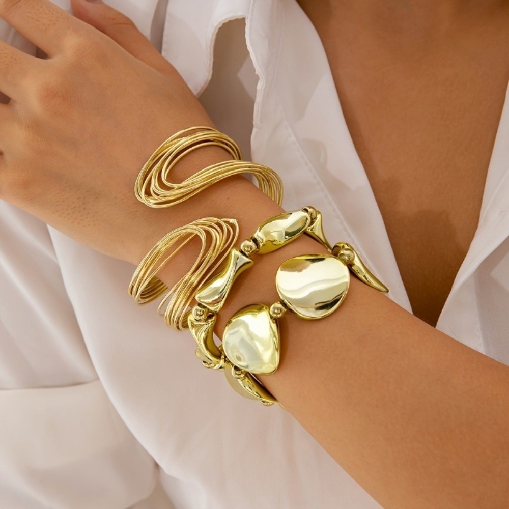 Cufflinks Silver Set - Nouveaux Bracelets de manchette ouverts irréguliers