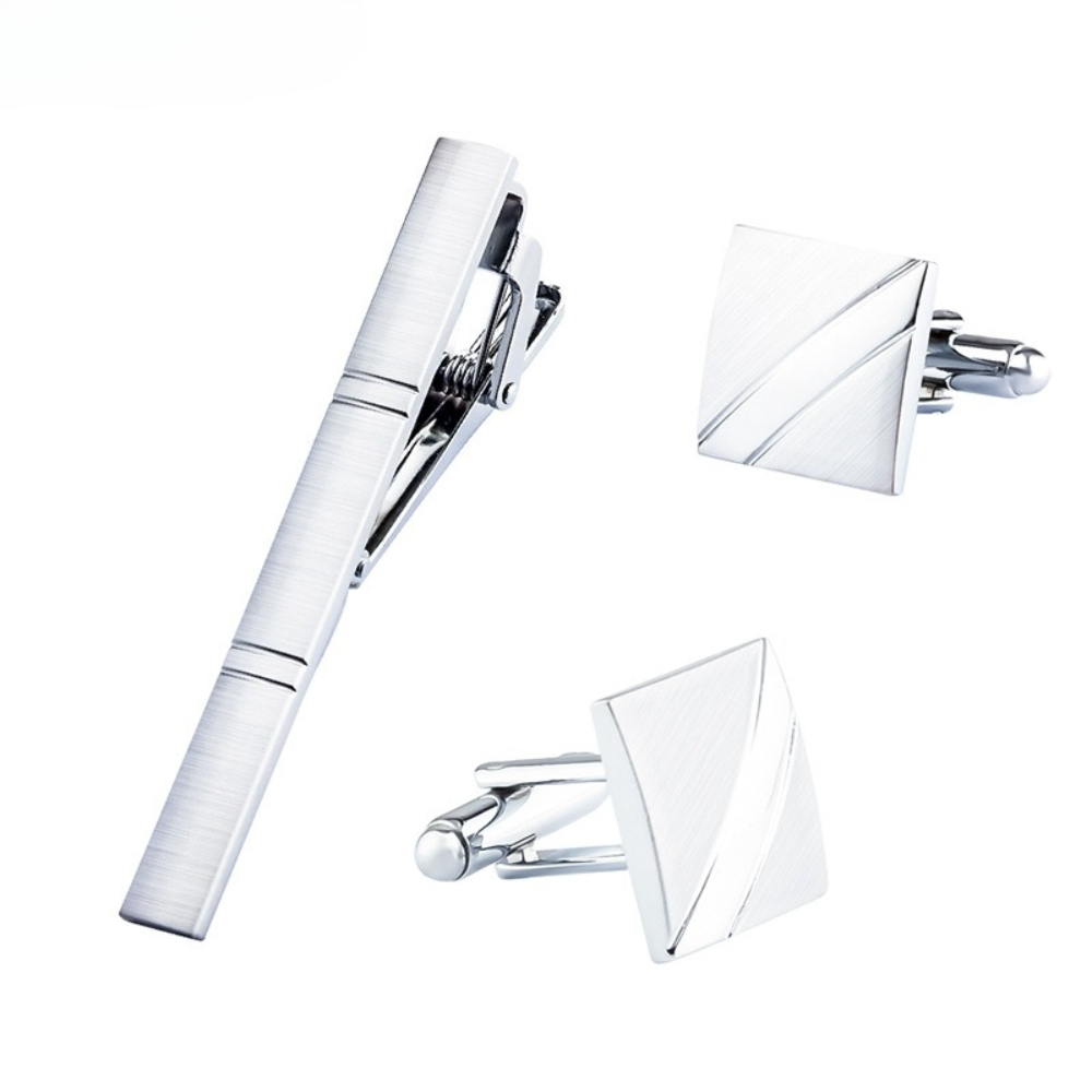 Cufflinks Silver Set - Ensemble de boutons de manchette et