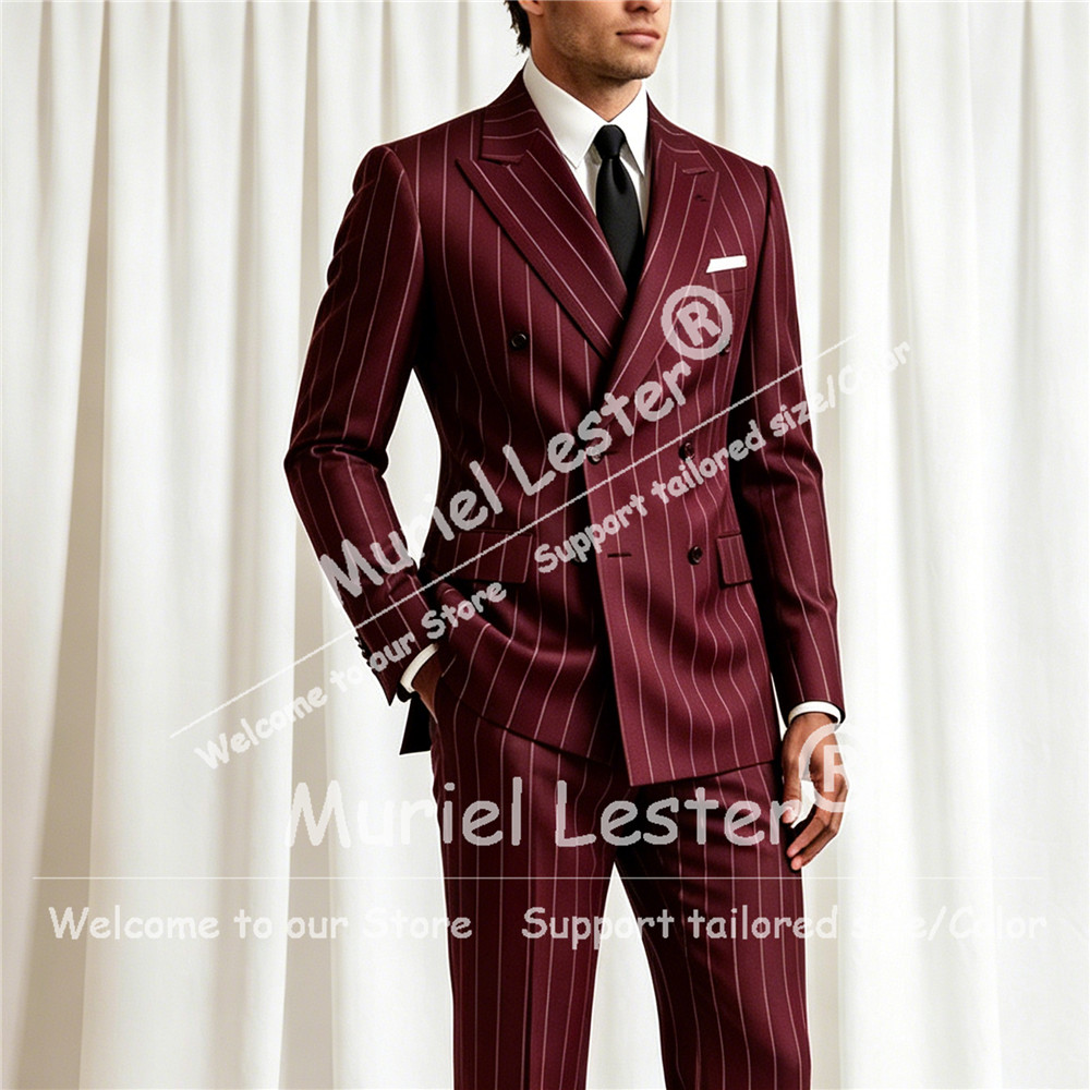Men'S Formal Attire - Costume élégant à rayures pour homme,