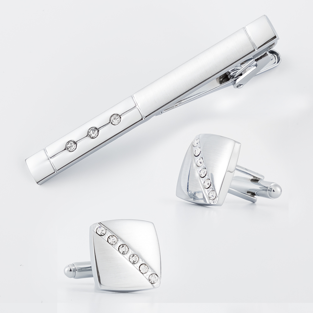 Cufflinks Silver Set - Ensemble de boutons de manchette et