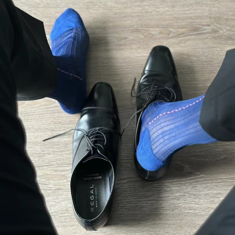 Men Formal Party Wear Dress - Chaussettes habillées pour homme, bleu et