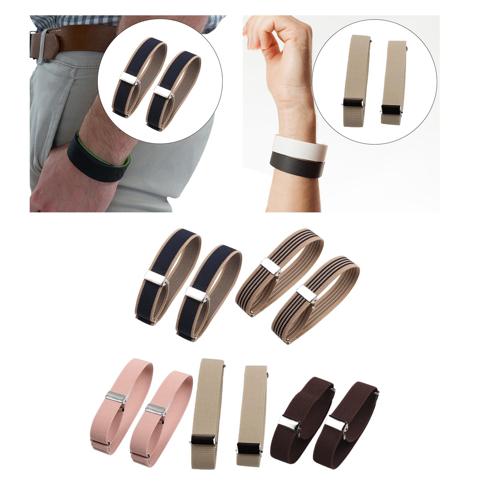 Men'S Formal Wear With Suspenders - Bretelles élastiques réglables pour manches, attaches