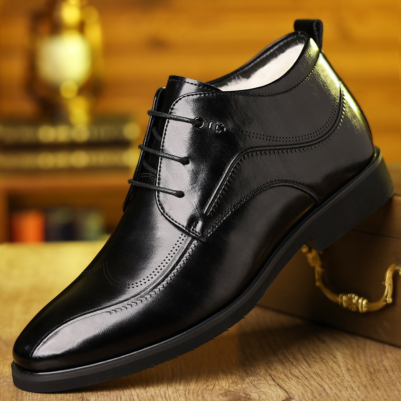 Men Formal Wear With Boots - Chaussures en cuir épaissi pour hommes,