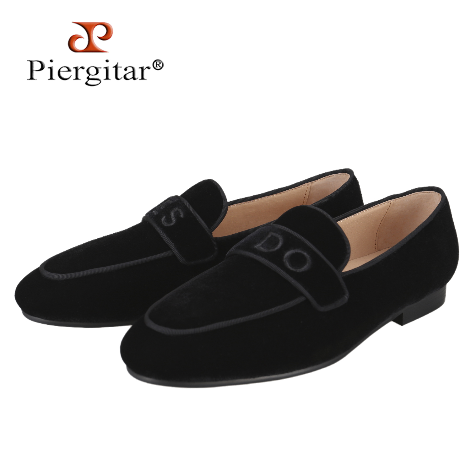 Men'S Formal Wear Slippers - Piergitar sur mesure YES-IDO brodé de