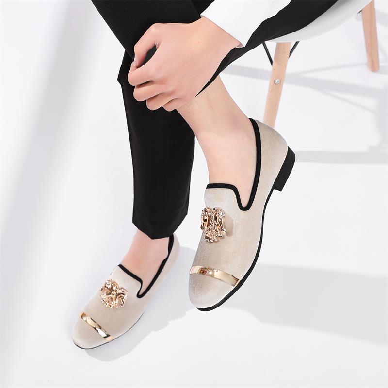 Mocassins en velours beige pou - Men'S Formal Dinner Wear avis et prix