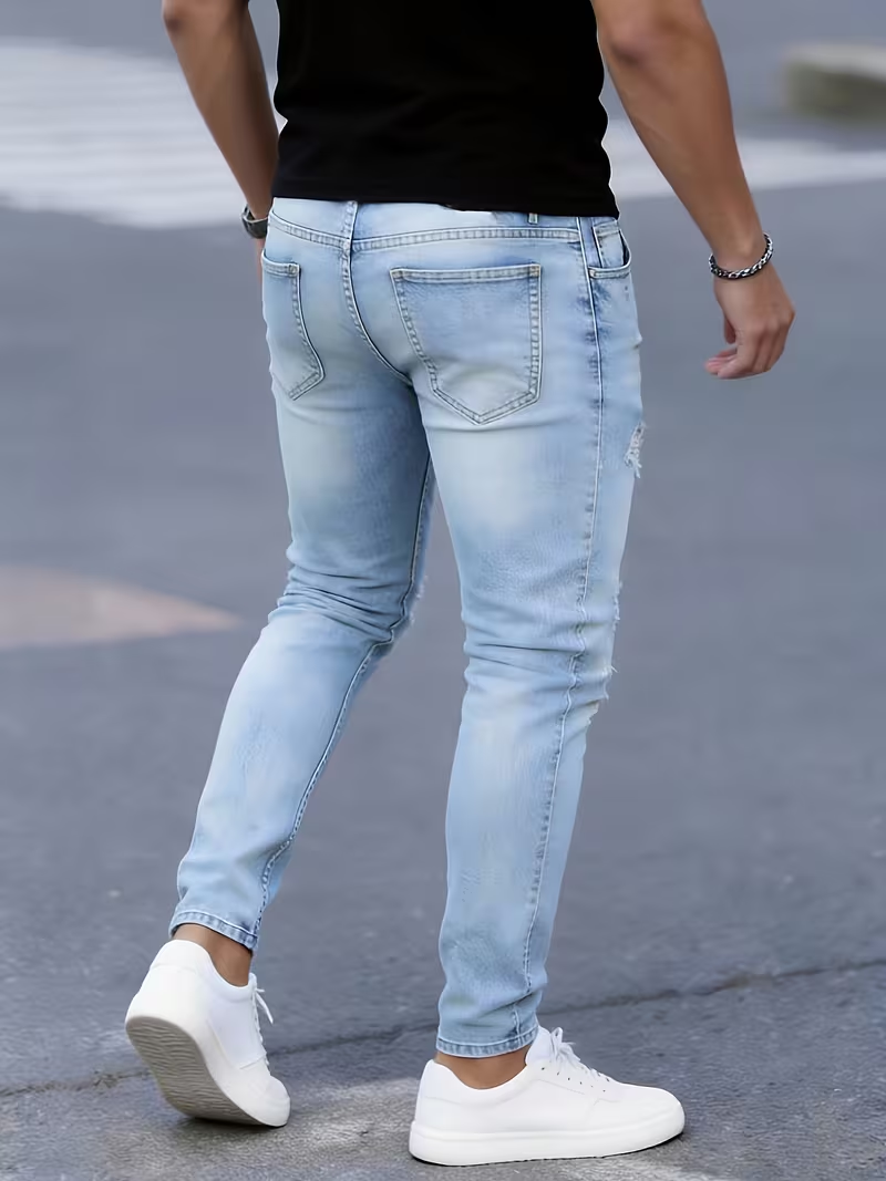 Jean slim extensible déchiré p - Men Formal Wear With Jeans avis et prix