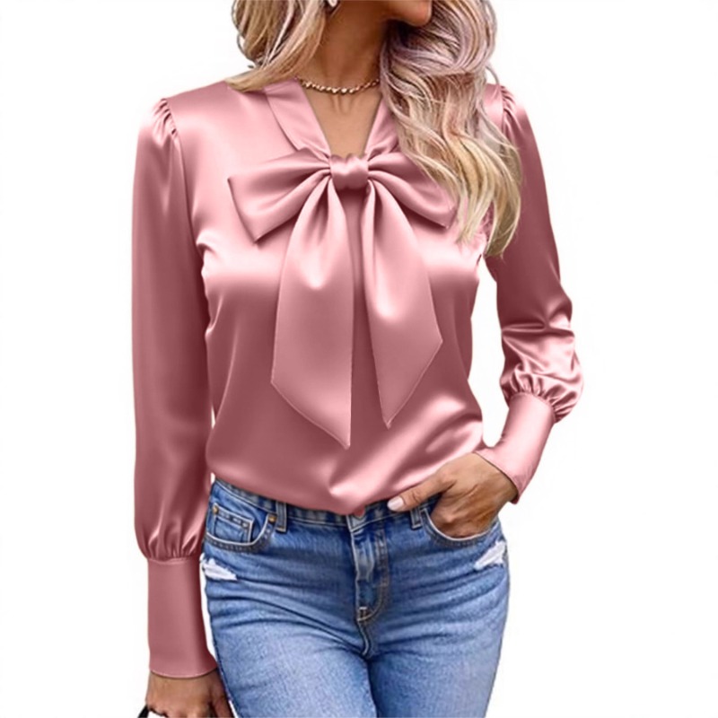Chemisier en satin uni pour fe - Satin Bow Tie avis et prix