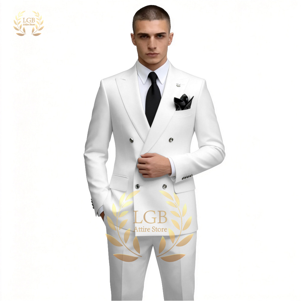 Costume Homme Blanc Croisé 2 P - Men'S Formal Dinner Wear avis et prix