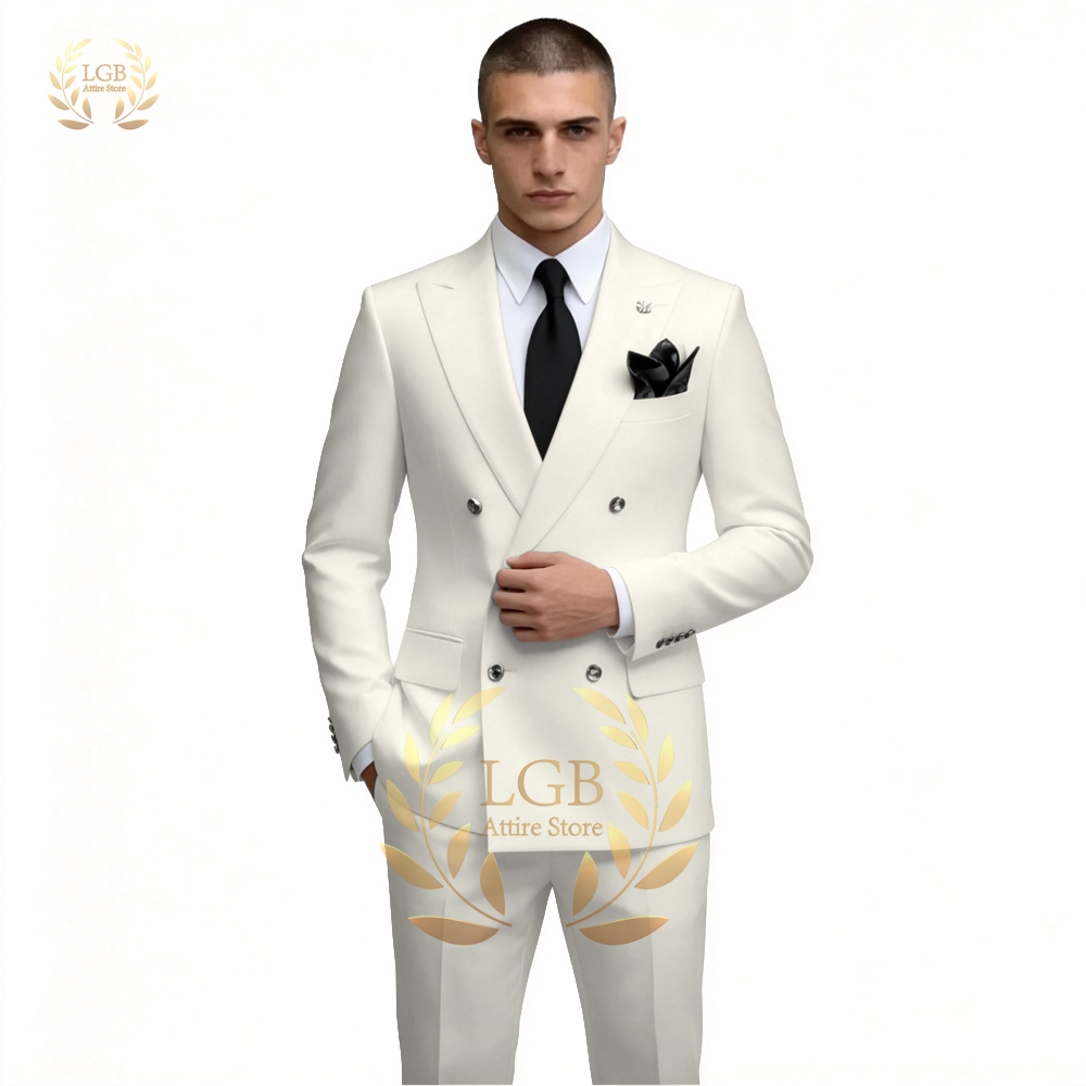 Costume Homme Blanc Croisé 2 P - Men'S Formal Dinner Wear avis et prix