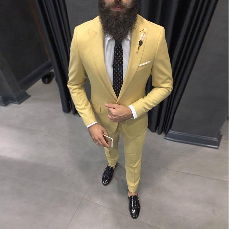 2025 derniers costumes jaunes  - Men'S Formal Dinner Wear avis et prix