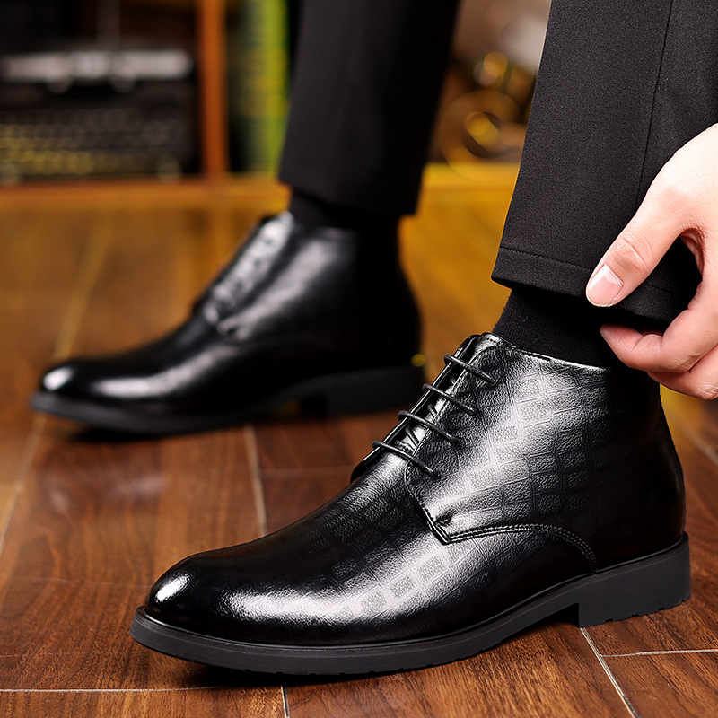 Bottes en cuir de style britan - Men Formal Wear With Boots avis et prix