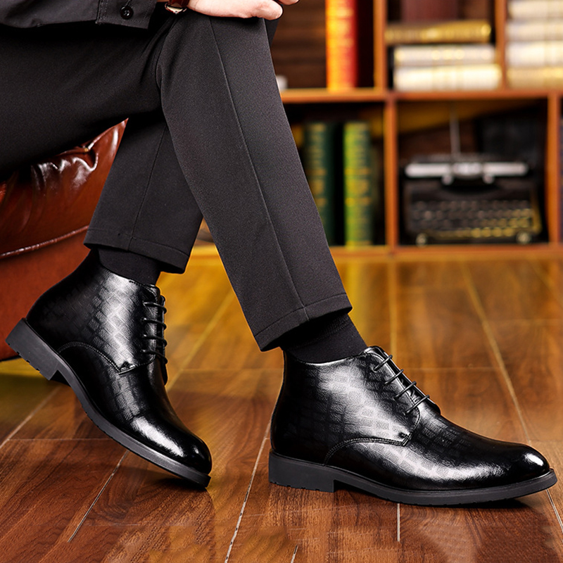 Bottes en cuir de style britan - Men Formal Wear With Boots avis et prix