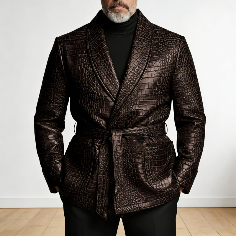    Blazer en cuir à motif cro - Formal Men Party Wear Jacket avis et prix