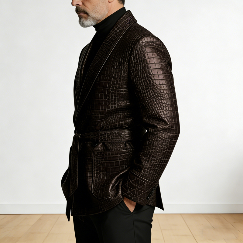    Blazer en cuir à motif cro - Formal Men Party Wear Jacket avis et prix