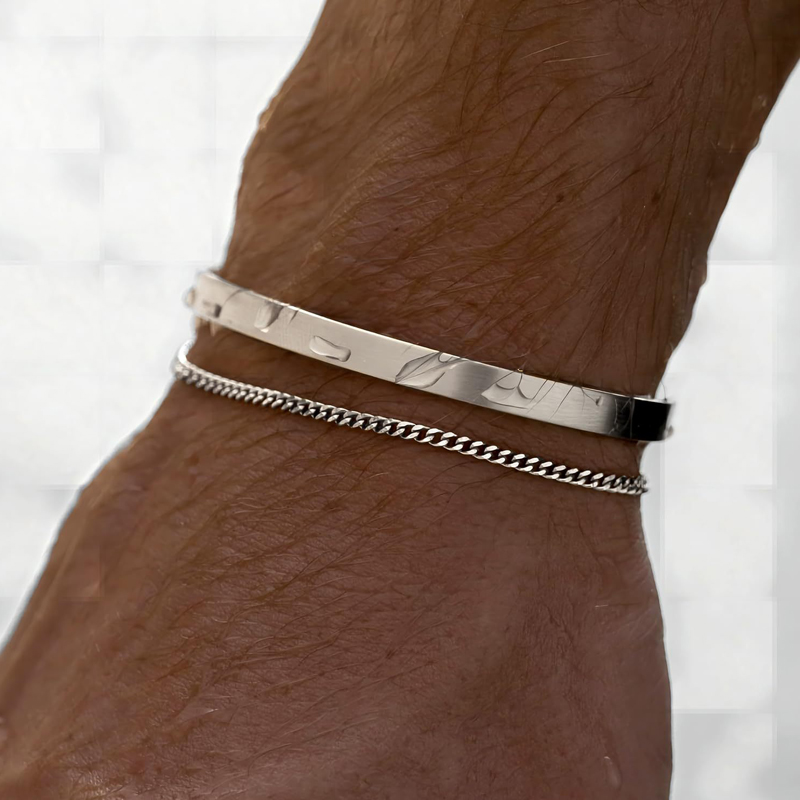 Bracelets empilables pour homm - Cufflinks Silver Set avis et prix