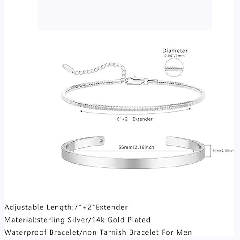 Bracelets empilables pour homm - Cufflinks Silver Set avis et prix