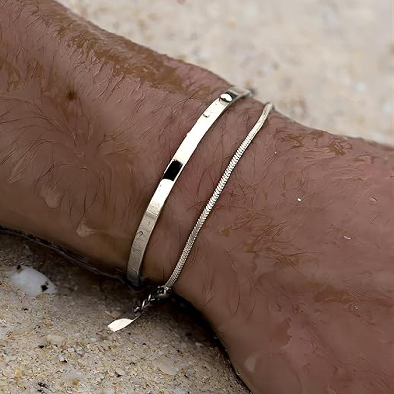 Bracelets empilables pour homm - Cufflinks Silver Set avis et prix