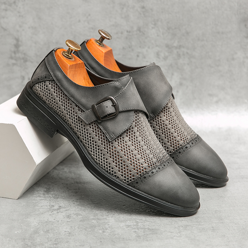Chaussures en cuir gris perfor - Men'S Formal Attire avis et prix