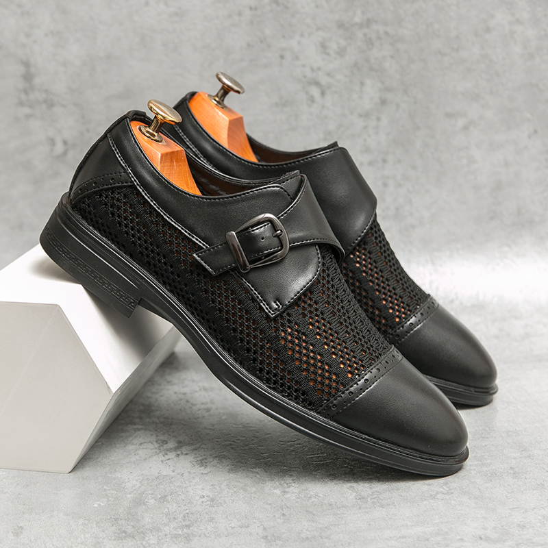 Chaussures en cuir gris perfor - Men'S Formal Attire avis et prix