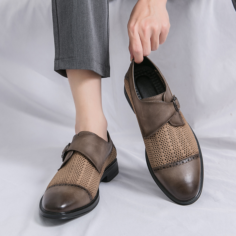 Chaussures en cuir gris perfor - Men'S Formal Attire avis et prix