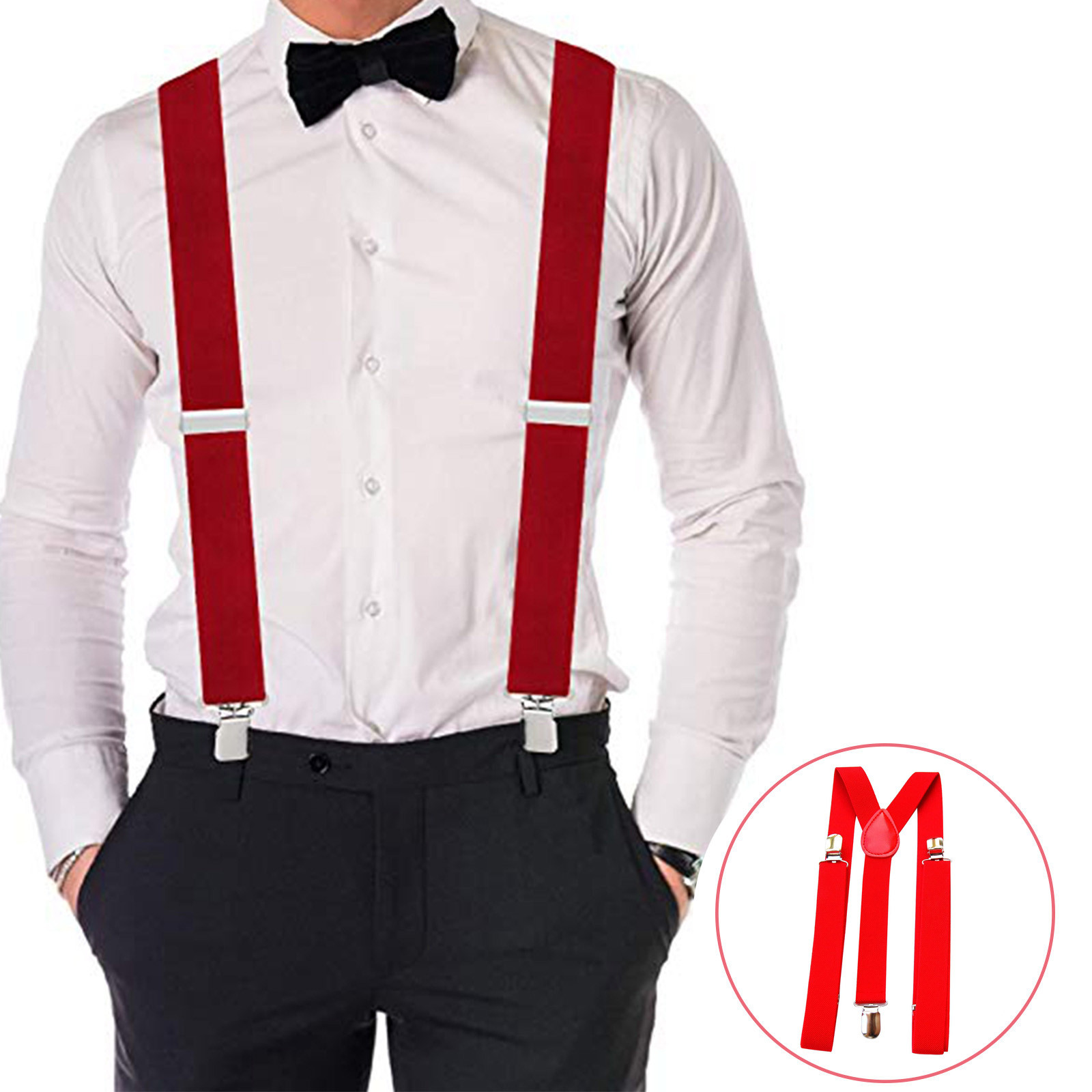 Bretelles réglables rouges pou - Men'S Formal Wear With Suspenders avis et prix