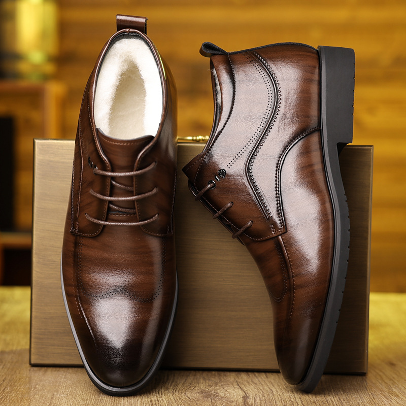 Chaussures en cuir épaissi pou - Men Formal Wear With Boots avis et prix